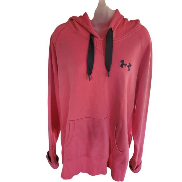 Under Armour Pink Hoodie Gray Accents Sz XL - Picture 2 of 8